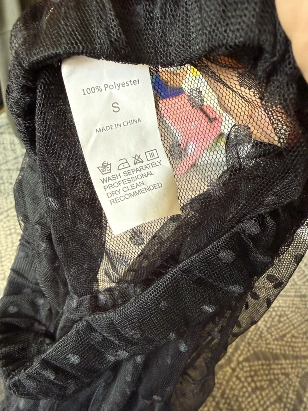 Amazon Black Sheer Polka Dot Maxi Skirt - Picture 4 of 4